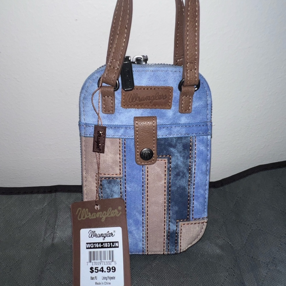 Wrangler Denim and Tan Patchwork Bag